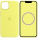 Чохол Silicone case (AAA) full with Magsafe and Animation для Apple iPhone 13 (6.1") Жовтий / Lemon Zest