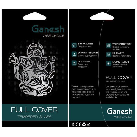 Захисне скло Ganesh (Full Cover) для Apple iPhone 17 / 16 Pro (6.3") Чорний