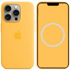 Чохол Silicone case (AAA) with Magsafe and Animation для Apple iPhone 15 Pro Max (6.7") Жовтий / Sunshine