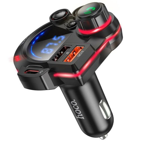 АЗП FM модулятор Hoco DFM01 Legend 20W+QC3.0 (2USB-A/1C) Black