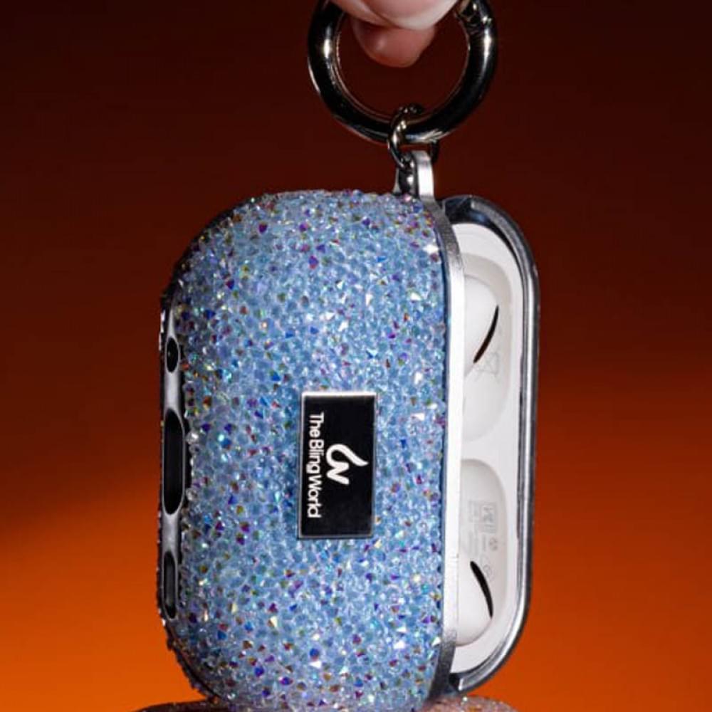 TPU чохол Bling World Rock Diamond для навушників AirPods Pro / Airpods Pro 2 Блакитний