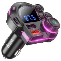 АЗП FM модулятор Hoco DFM01 Legend 20W+QC3.0 (2USB-A/1C) Black