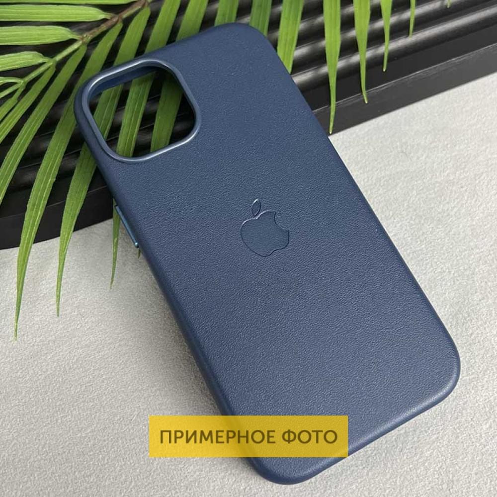 Шкіряний чохол Leather Case (AAA) with MagSafe and Animation для Apple iPhone 16 (6.1") Blue