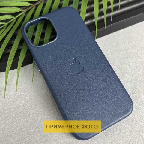 Шкіряний чохол Leather Case (AAA) with MagSafe and Animation для Apple iPhone 16 (6.1") Blue