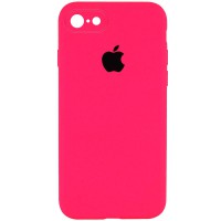 Чохол Silicone Case Square Full Camera Protective (AA) для Apple iPhone 7/8/SE (2020) (4.7") Рожевий / Barbie pink