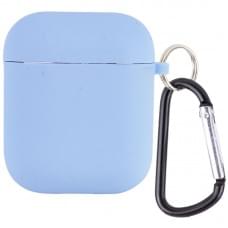 Силіконовий футляр з мікрофіброю для навушників Airpods 1/2 Блакитний / Lilac Blue