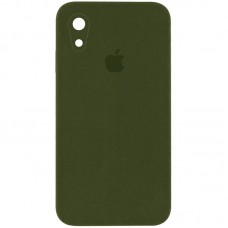 Чохол Silicone Case Square Full Camera Protective (AA) для Apple iPhone XR (6.1") Зелений / Dark Olive