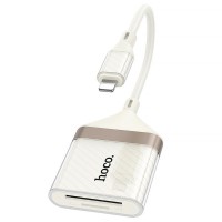 Перехідник Hoco UA40 Crystal 2in1 Lightning to SD/TF (0.15m) Apricot