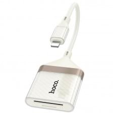 Перехідник Hoco UA40 Crystal 2in1 Lightning to SD/TF (0.15m) Apricot