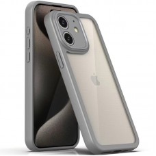 TPU чохол Transparent + Colour 1,5mm для Apple iPhone 12 (6.1") Grey