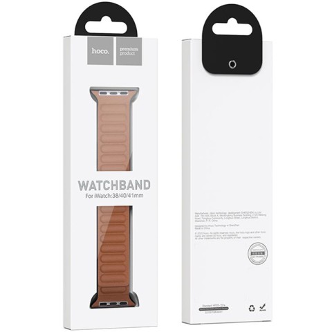 Ремінець Hoco WA23 Original series leather chain magnetic strap для Apple watch 42(ser.1-3)/44/45/49m Brown