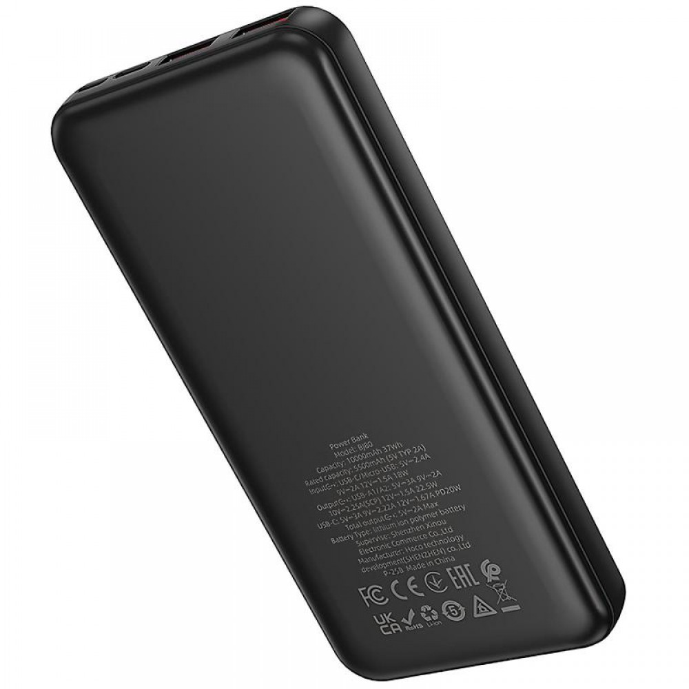 Портативний ЗП Power Bank Borofone BJ80 Clever 22.5W+PD20W 10000 mAh Black