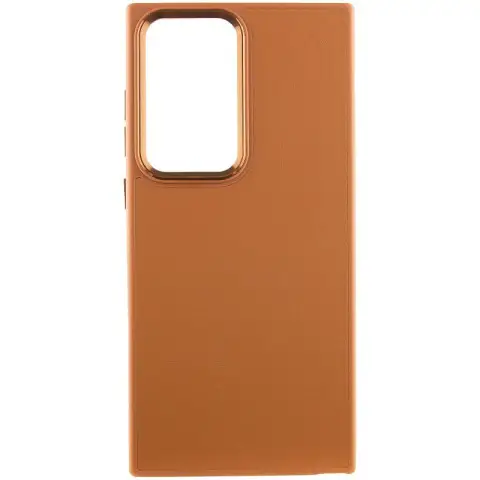 Шкіряний чохол Bonbon Leather Metal Style для Samsung Galaxy S22 Ultra Коричневий / Brown