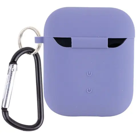 Силіконовий футляр з мікрофіброю для навушників Airpods 1/2 Сірий / Lavender Gray