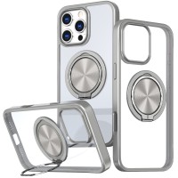 TPU+PC чохол Metal Ring with MagSafe для Apple iPhone 16 Pro Max (6.9") Сірий