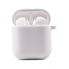 Силіконовий футляр з мікрофіброю для навушників Airpods 1/2 Білий / White