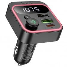 АЗП FM модулятор Hoco E85 Tiger PD20W+QC3.0 (2USB-A/1C) Black