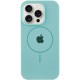 Чохол Silicone Case Full Protective (AA) with MagSafe для Apple iPhone 15 Pro Max (6.7") Бірюзовий / Marine Green