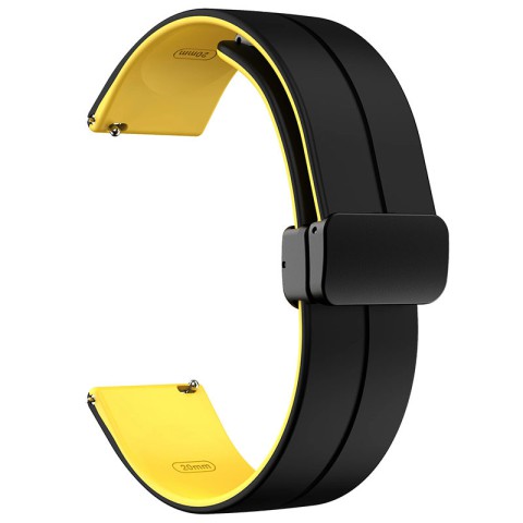 Силіконовий ремінець Classy для Smart Watch 20mm Black / Yellow