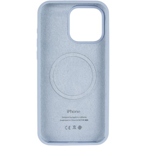 Чохол Silicone Case (AA) Logo with MagSafe для Apple iPhone 14 Pro Max (6.7") Блакитний / Lilac Blue