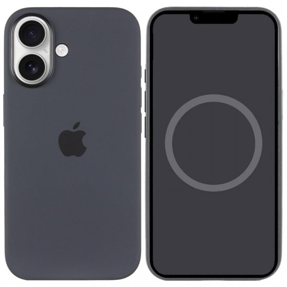Чохол Silicone case (AAA) with Magsafe and Animation (button) для Apple iPhone 16 Plus (6.7") Black
