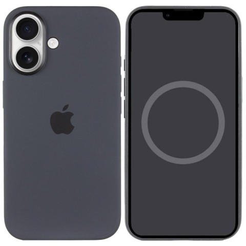 Чохол Silicone case (AAA) with Magsafe and Animation (button) для Apple iPhone 16 Plus (6.7") Black