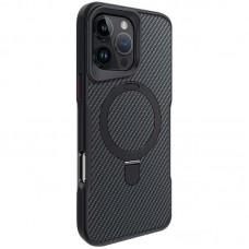 TPU+PC чохол Metal Buttons with MagSafe Carbon Ring для Apple iPhone 16 Pro Max (6.9") Чорний