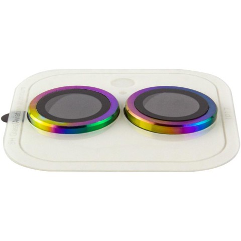 Захисне скло Metal Classic на камеру (у упак.) для Apple iPhone 17 (6.3") Бузковий / Rainbow