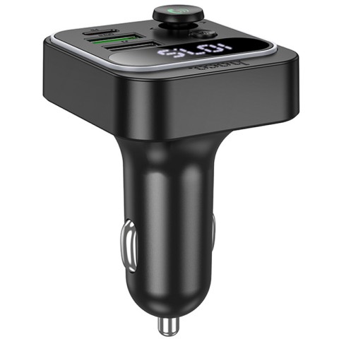 АЗП FM модулятор Hoco E85 Tiger PD20W+QC3.0 (2USB-A/1C) Black