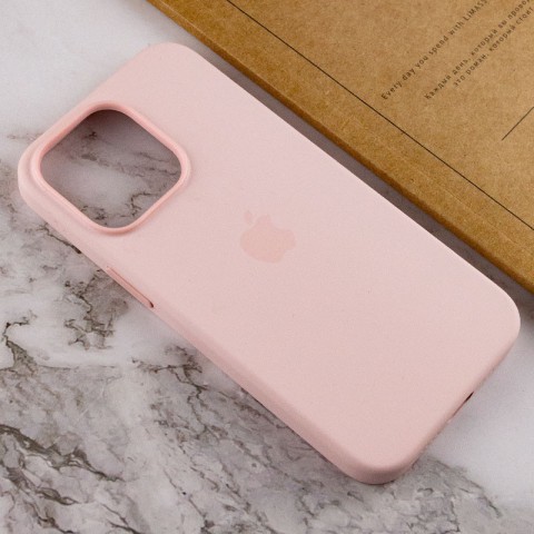 Чохол Silicone case (AAA) with Magsafe and Animation для Apple iPhone 13 Pro Max (6.7") Рожевий / Chalk Pink