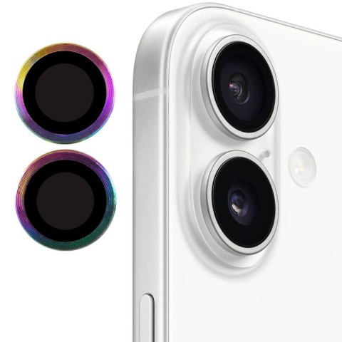 Захисне скло Metal Classic на камеру (у упак.) для Apple iPhone 17 (6.3") Бузковий / Rainbow