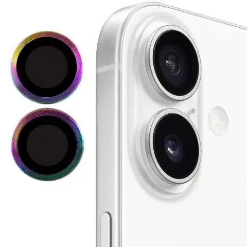 Захисне скло Metal Classic на камеру (у упак.) для Apple iPhone 17 (6.3") Бузковий / Rainbow