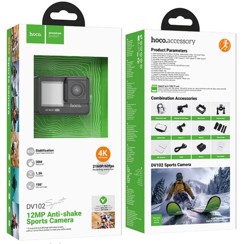 Екшн-камера Hoco DV102 4K anti-shake sports Black
