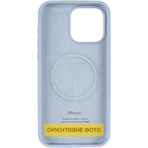 Чохол Silicone Case (AA) Logo with MagSafe для Apple iPhone 16 Pro (6.3") Блакитний / Lilac Blue
