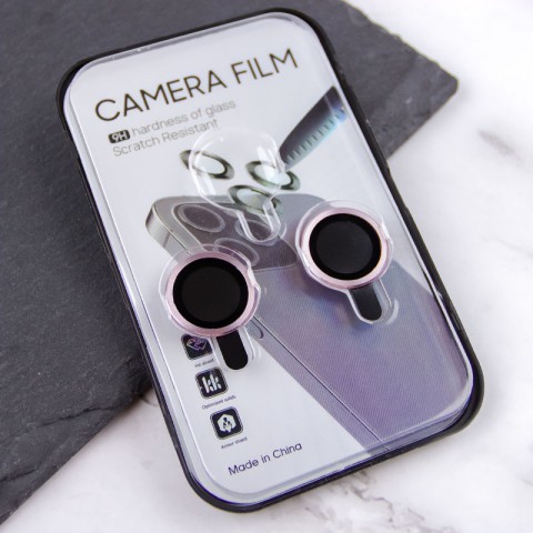 Захисне скло Metal Classic на камеру (у упак.) для Apple iPhone 15 (6.1") / 15 Plus (6.7") Рожевий / Pink