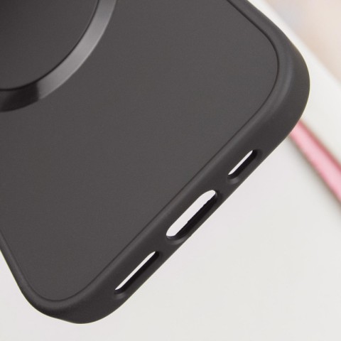 TPU чохол Bonbon Metal Style with MagSafe для Apple iPhone 16 (6.1") Чорний / Black