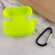 Силіконовий футляр New з карабіном для навушників Airpods Pro Салатовий / Neon green