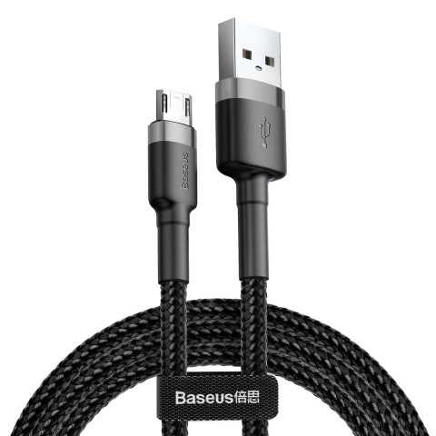 Дата кабель Baseus Cafule MicroUSB Cable 1.5A (2m) (CAMKLF-C) Сірий / Чорний