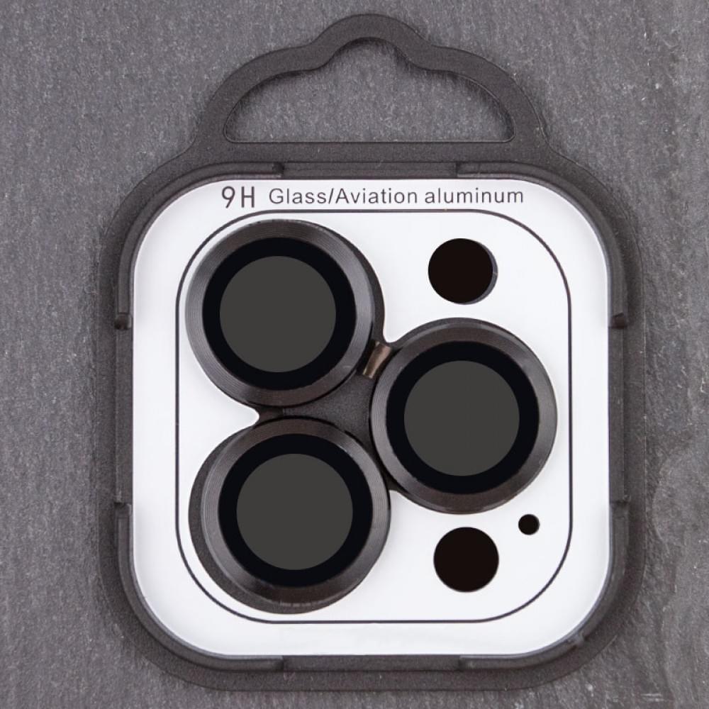 Захисне скло Metal Classic на камеру (у упак.) для Apple iPhone 14 Pro (6.1") / 14 Pro Max (6.7") Чорний / Midnight