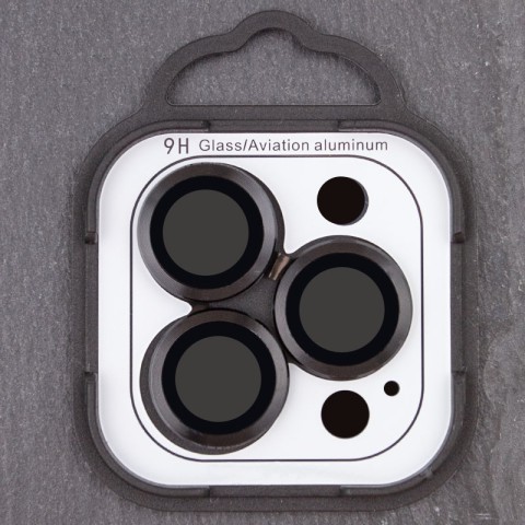 Захисне скло Metal Classic на камеру (у упак.) для Apple iPhone 14 Pro (6.1") / 14 Pro Max (6.7") Чорний / Midnight