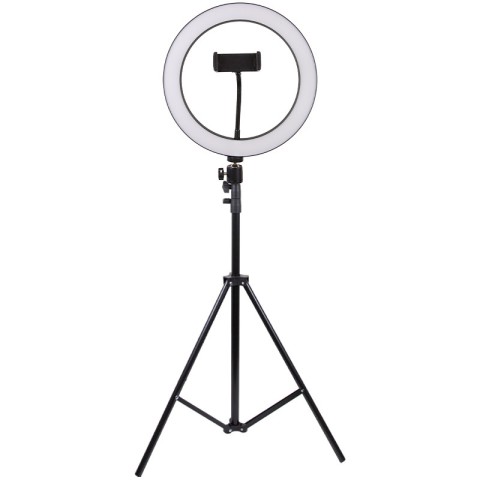 Кільцева світлодіодна LED лампа Flat Ring 10" + tripod 2.1m Black