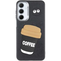 Чохол TPU Leather Toys для Samsung Galaxy S24 FE Coffee / Black