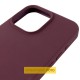 Чохол Silicone Case (AA) Logo with MagSafe для Apple iPhone 17 Pro (6.3") Бордовий / Plum