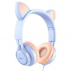 Накладні навушники Hoco W36 Cat ear Dream Blue