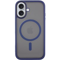 TPU+PC чохол Metal Buttons with MagSafe для Apple iPhone 16 (6.1") Синій