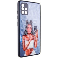 TPU+PC чохол Prisma Ladies для Samsung Galaxy A51 Black in White