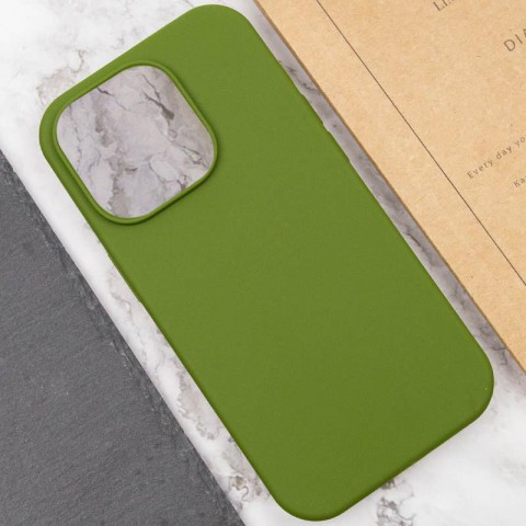 Чохол Silicone Case Full Protective (AA) NO LOGO для Apple iPhone 15 Pro Max (6.7") Зелений / Dark Olive