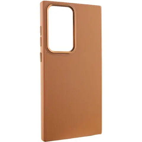 Шкіряний чохол Bonbon Leather Metal Style для Samsung Galaxy S22 Ultra Коричневий / Brown