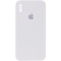 Чохол Silicone Case Square Full Camera Protective (AA) для Apple iPhone X / XS (5.8") Білий / White