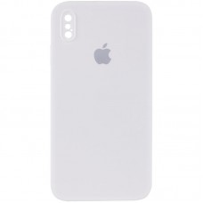 Чохол Silicone Case Square Full Camera Protective (AA) для Apple iPhone X / XS (5.8") Білий / White